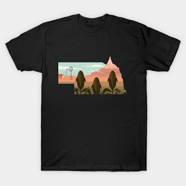 Nebraska US state T-Shirt by keeplooping